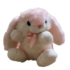 Lemonwood Asia Pink Bunny Rabbit 11" Plush White Long Ears Sitting No Tag